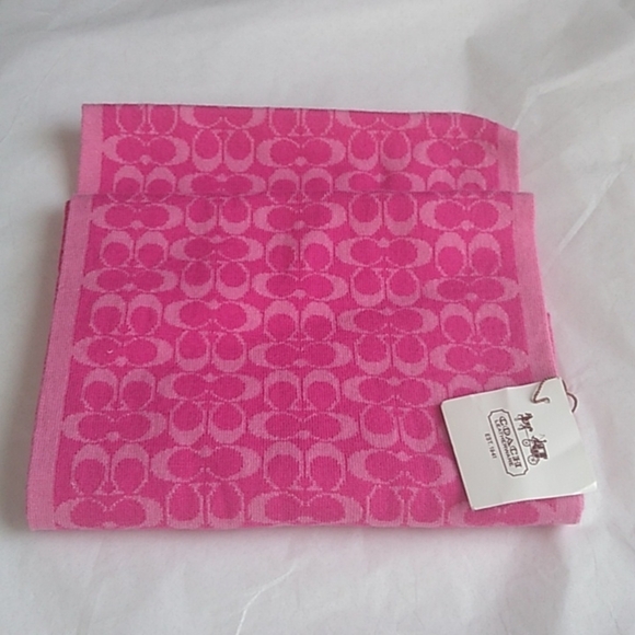 Coach F98730 Mini Signature Muffler Scarf, Pink/Raspberry - Picture 3 of 8